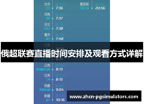 俄超联赛直播时间安排及观看方式详解
