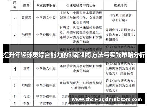 提升年轻球员综合能力的创新训练方法与实践策略分析